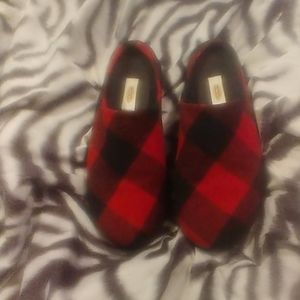 Talbots plaid mule shoes